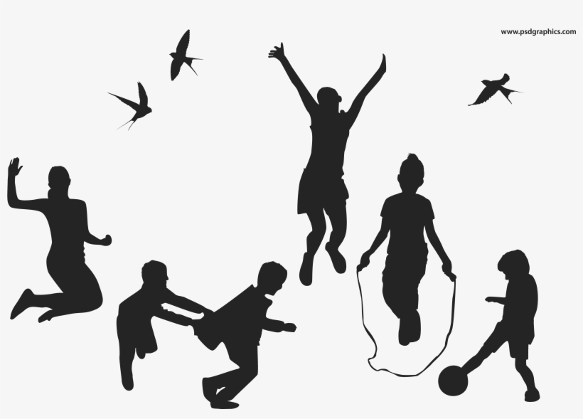 Farm Animals Silhouettes, Vector - Kids Playing Silhouette Png, transparent png