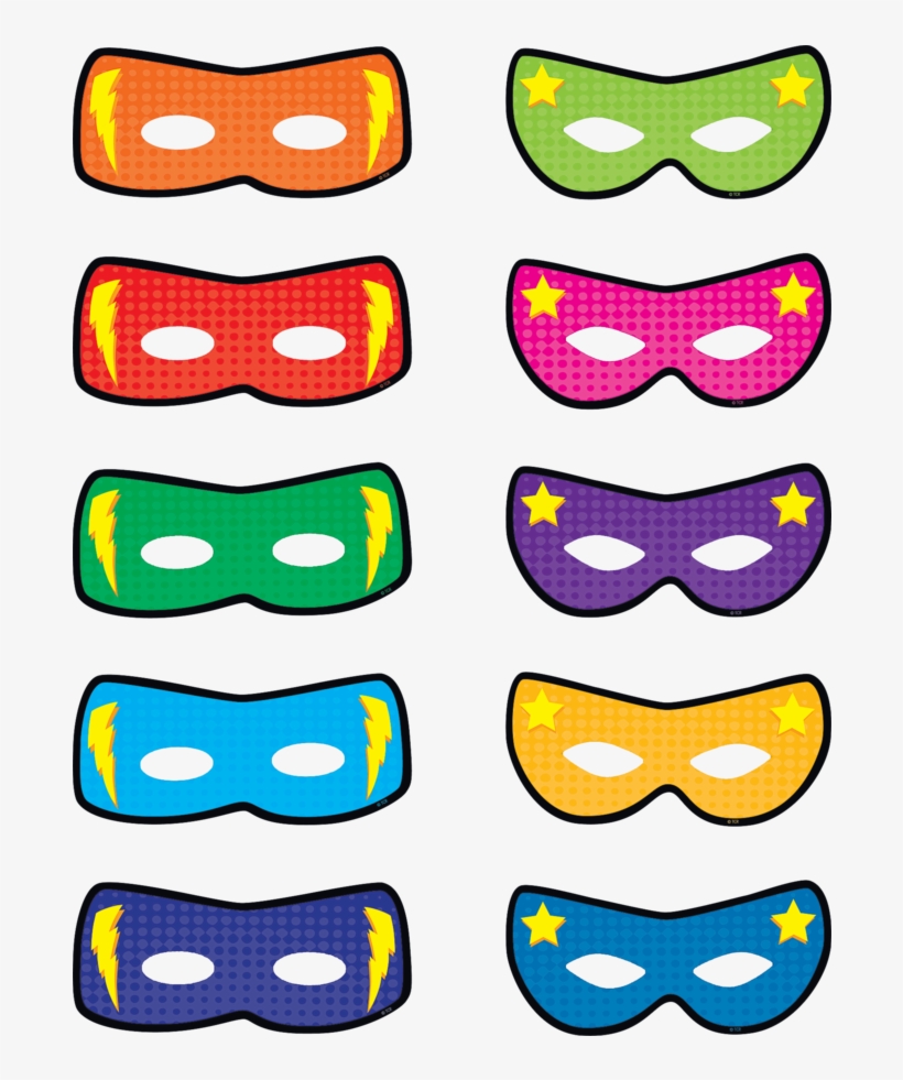 Black /& White Speech-thought Bubbles Accents - Superhero Masks Clip Art, transparent png