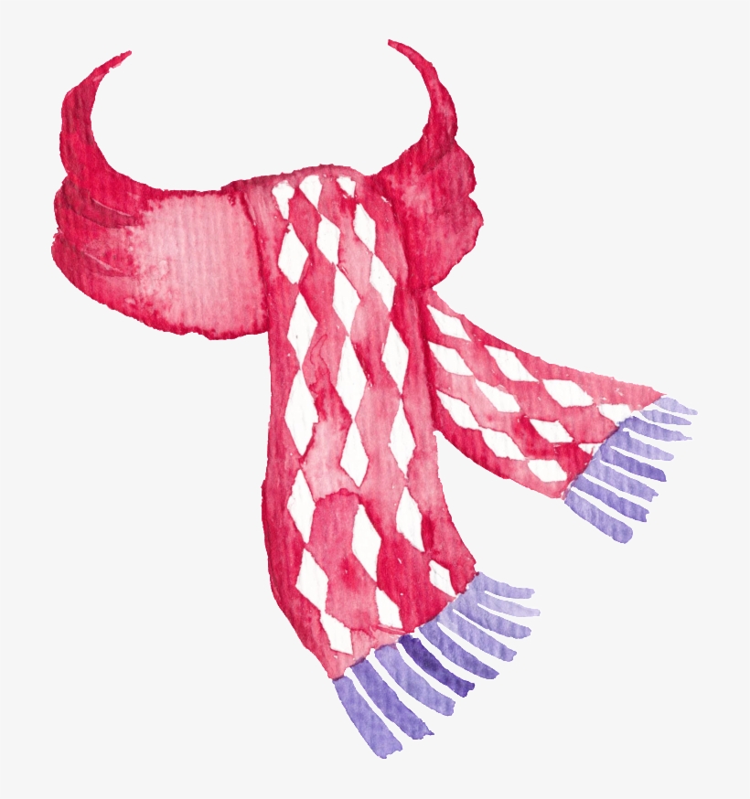 Red Plaid Hand-painted Scarf Christmas Transparent - Gerahmtes Poster Weihnachtsteddybär Marmont Hill Größe:, transparent png