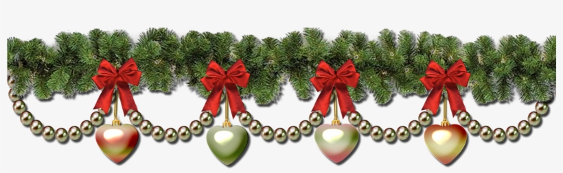 Transparent Christmas Garland Border Clipart, transparent png