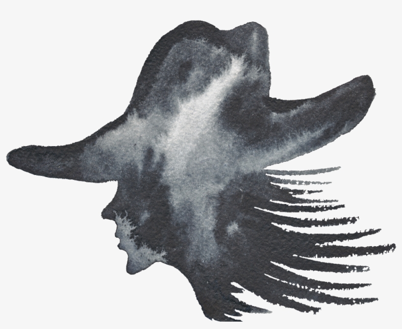 Western Cowboy Black And White Watercolor Fashion Transparent - Hat, transparent png
