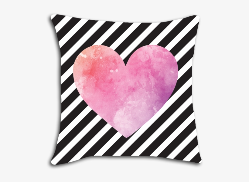 Watercolor Heart Decorative Throw Pillow - Cartão De Visita Barbearia Psd, transparent png