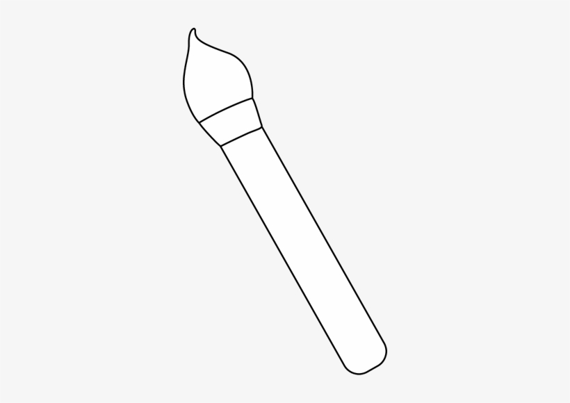 Black And White Art Paint Brush - Paint Brush Clip Art White, transparent png