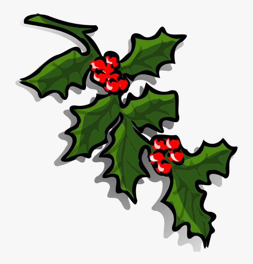 Hulver In Dialect, From On Hulfr, Holly - Christmas Holly Clip Art, transparent png