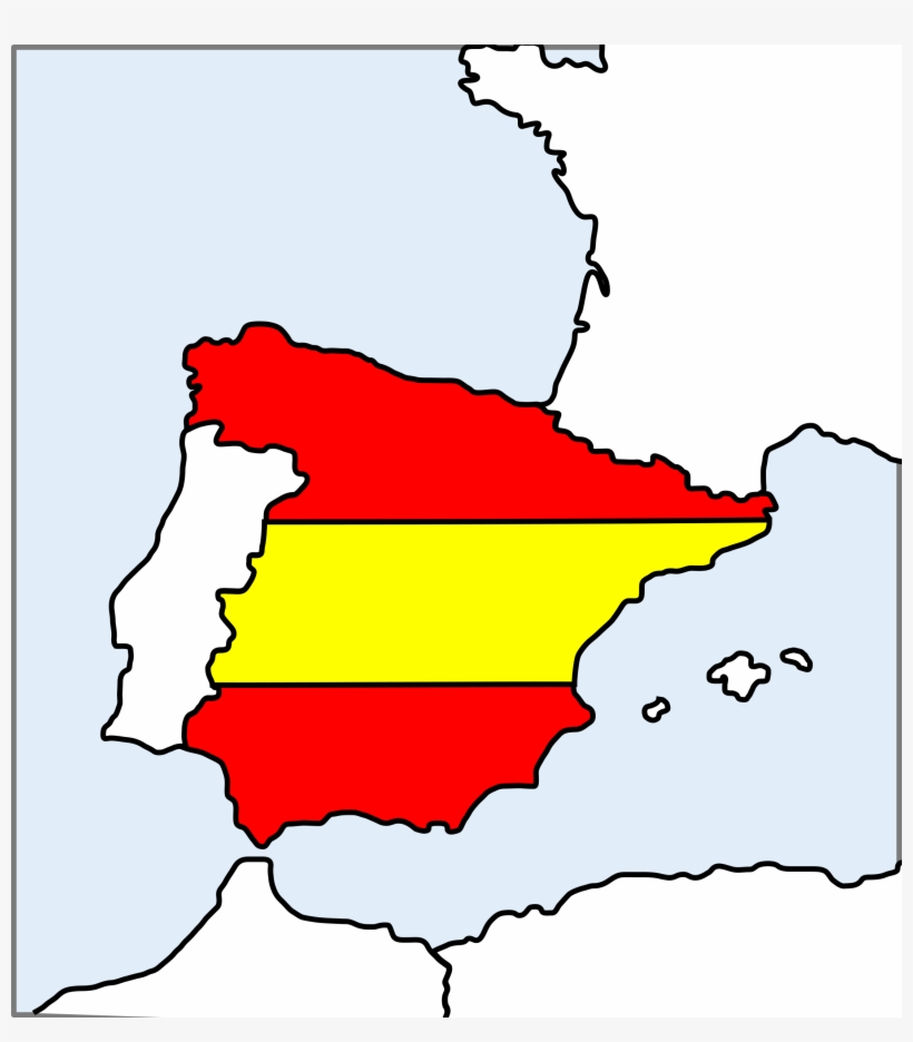 Clip Art Spain Flag Clip Art - Map Spain Flag, transparent png