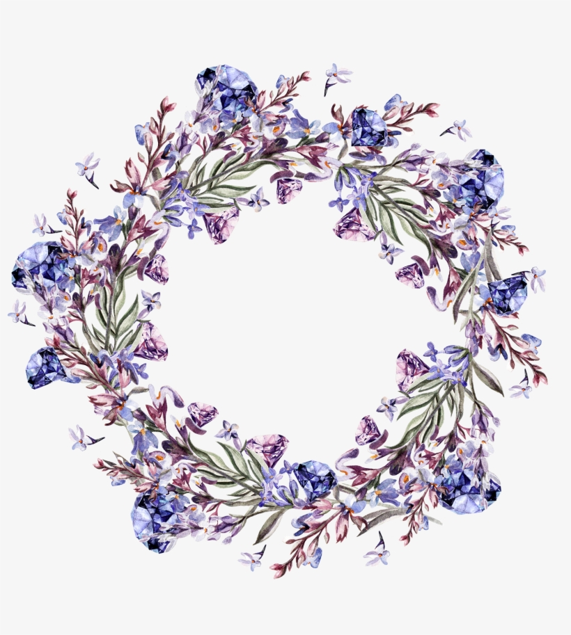 Discover Ideas About Watercolor Cards - Purple Wreath Png, transparent png
