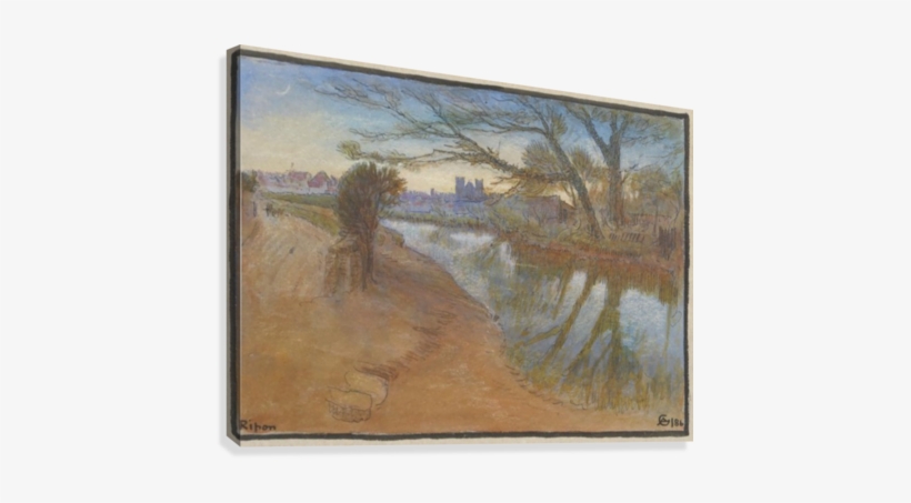 Landscape With A River By The City Canvas Print - Artist, transparent png