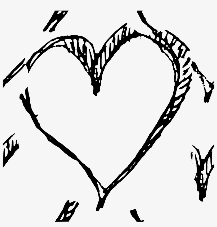 Heart Clipart Pencil - White Drawn Heart Transparent, transparent png