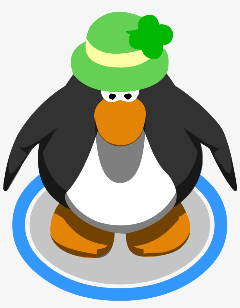 Shamrock Hat Penguin - Red Penguin Club Penguin, transparent png