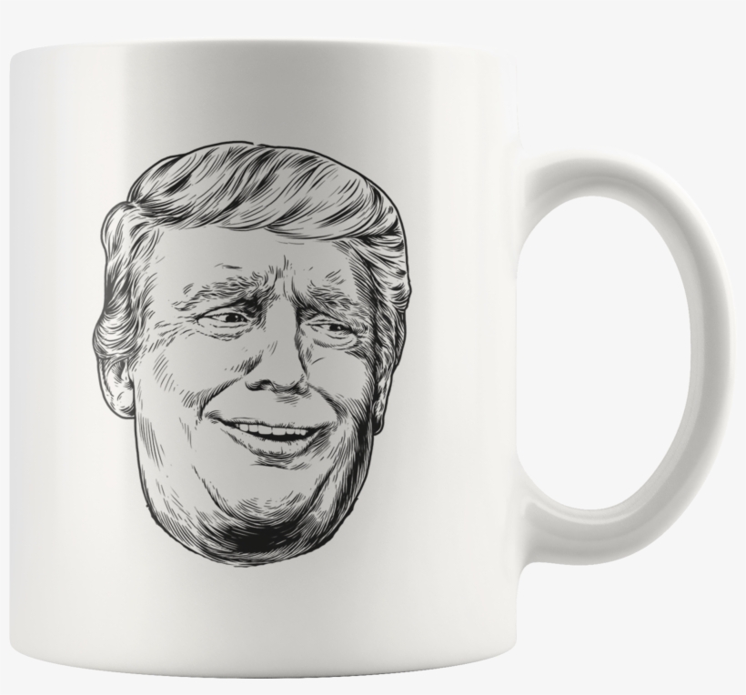 Innocent Trump Sketch Head Mug - Donald Trump, transparent png
