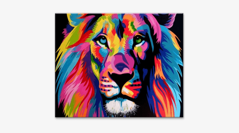 Sale Lion's Flair - Mailingart Wooden Framed Paint By Number No Mixing, transparent png