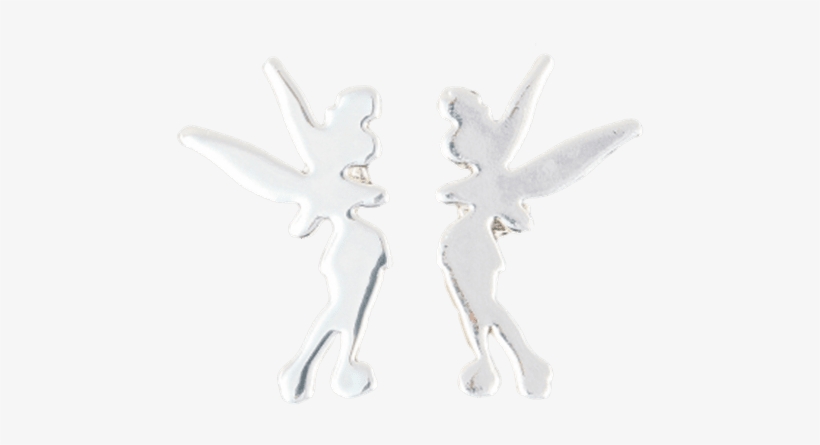 Disney Tinkerbell Silhouette Stud Earrings White Gold - Portable Network Graphics, transparent png