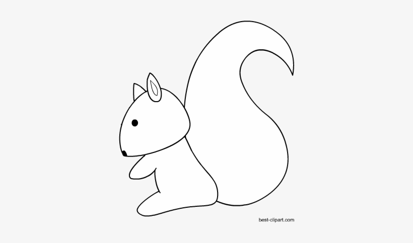 Black And White Squirrel Clip Art Free - Wall Decal, transparent png