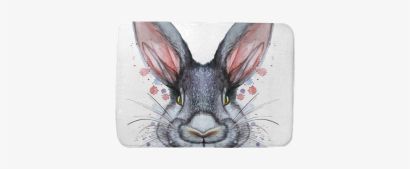 Painted With Watercolor Of An Animal Mammal - Kanin Tegning, transparent png