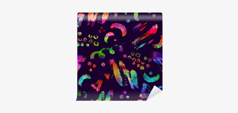 Rainbow Watercolor Color On Violet Background - Watercolor Painting, transparent png