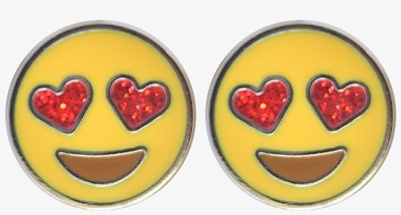 Heart Eyes Emoji Earrings - Lapel Pin, transparent png