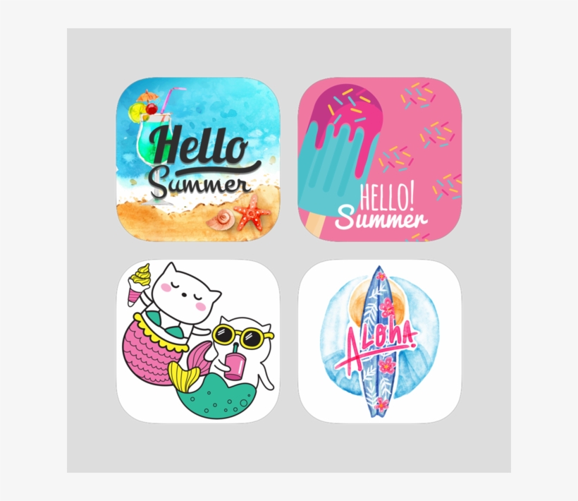 Hot Summer Beach Fun Stickers Bundle On The App Store - Cat, transparent png