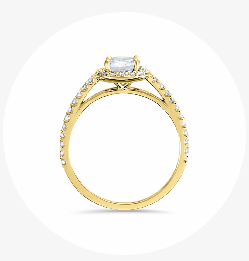 Yellow Gold Halo Diamond And Moissanite Engagement, transparent png
