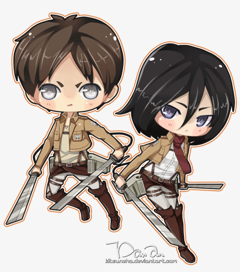 Eren And Mikasa Chibi, transparent png