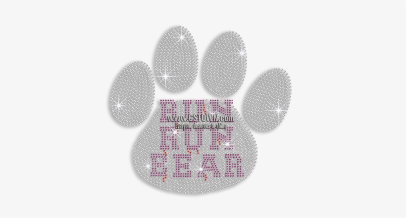 Run Run Bear Paw Iron-on Rhinestone Transfer - Cross-stitch, transparent png