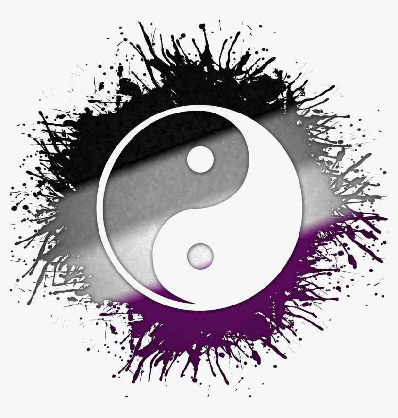 Yin And Yang Symbol Silhouetted Out Of Asexual Flag - Cafepress Lgbt Judaic Menorah Square Sticker 3" X 3", transparent png