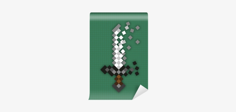 Pixel Sword Used In Computer Games Wall Mural • Pixers® - Minecraft: The Ultimate 100+ Survival Tactics &, transparent png