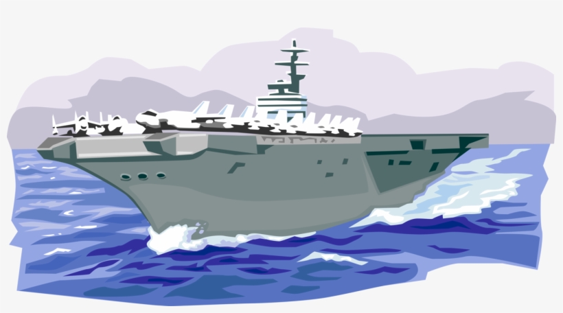 Vector Illustration Of United States Navy Aircraft - Free Aircraft Carrier Clip Art, transparent png