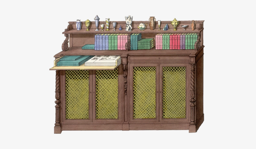Poster Bookcase Vintage Antique Old History Book Write - Vintage Bookcase Cartoon, transparent png