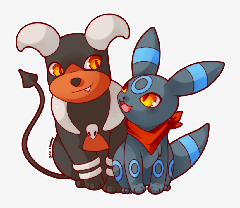 Graphic Library Commission Shiny Umbreon And Houndoom - Houndoom And Shiny Umbreon, transparent png