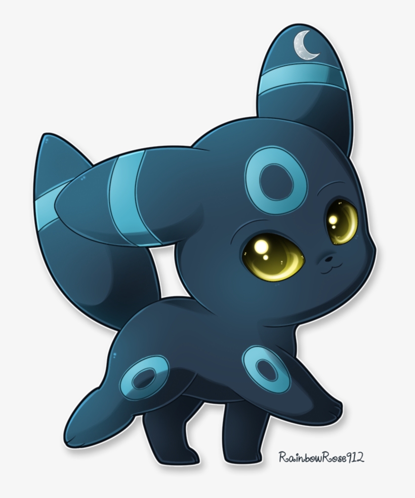 Blue Rings, Not Yellow, And Yellow Eyes Instead Of - Umbreon Shiny Kawaii, transparent png