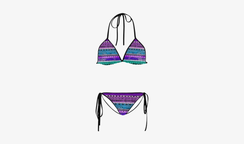 Tribal Pattern Purple Bikini Custom Design Stella Saksa - Thin Blue Line Bikini, transparent png