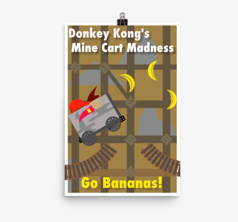 Donkey Kong's Mine Cart Madness Ride Poster - Donkey Kong, transparent png