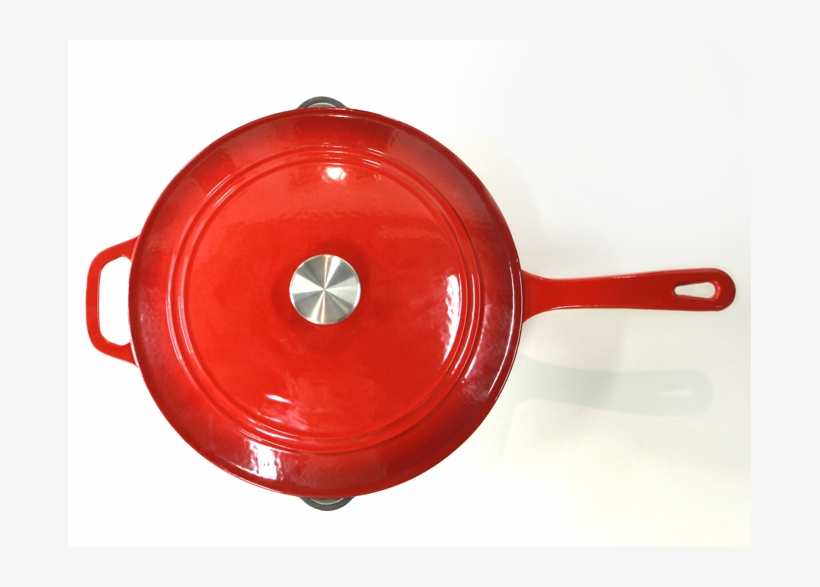 Enameled Cast Iron 12 Inch Chicken Fryer With Cover - Frying Pan, transparent png