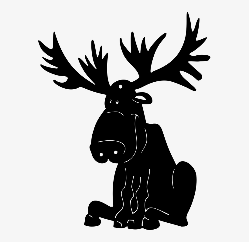 Elk Clipart Female Moose - Moose Silhouette, transparent png