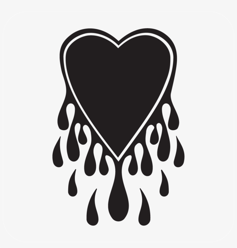 Bleeding Heart Decal - Melting Heart Dripping Sticker, transparent png
