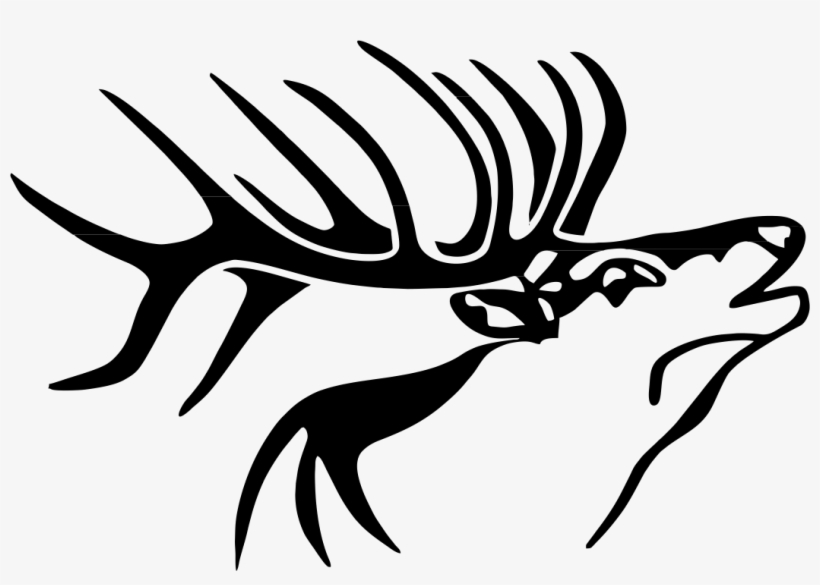 Clip Royalty Free Download Pencil And In Color - Elk Head Silhouette, transparent png