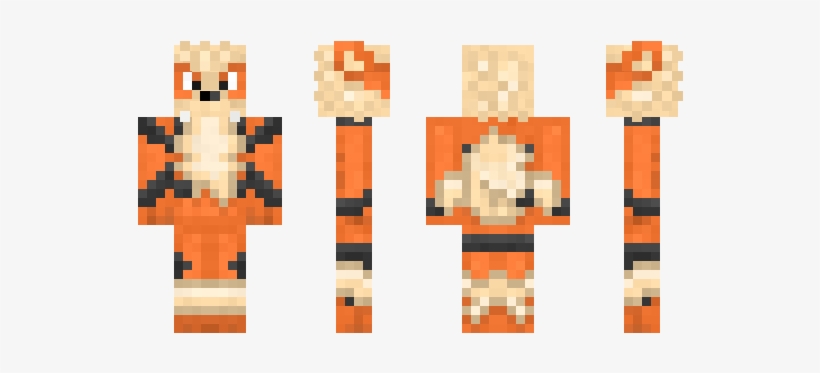 Minecraft Skin Growlithe - Skin Minecraft Fukano, transparent png
