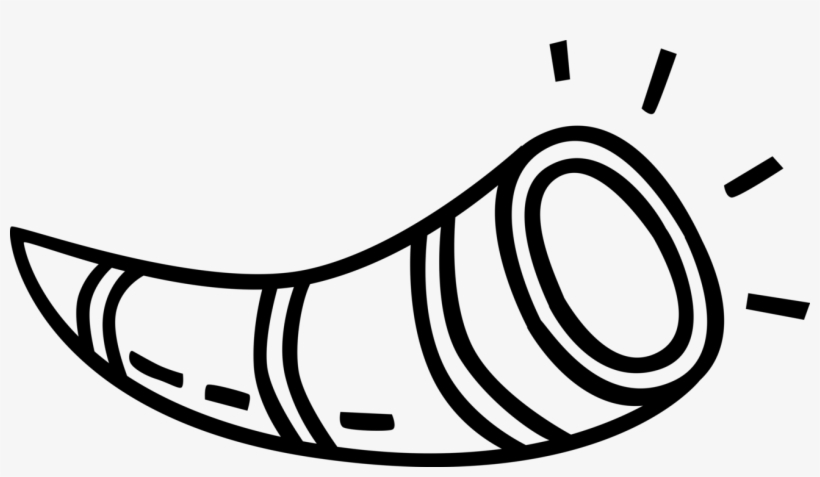 Graphic Stock Ancient Ram S Horn Vector Image Illustration - Black And White Shofar Clipart, transparent png