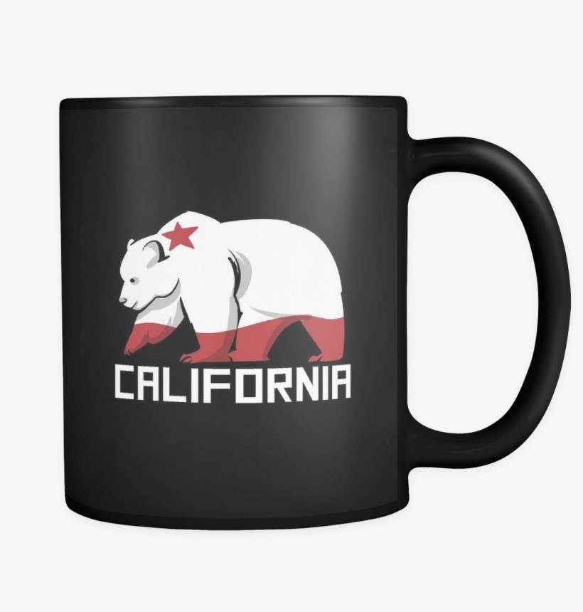 California Flag Mug - Run On Caffeine And Cuss Words, transparent png