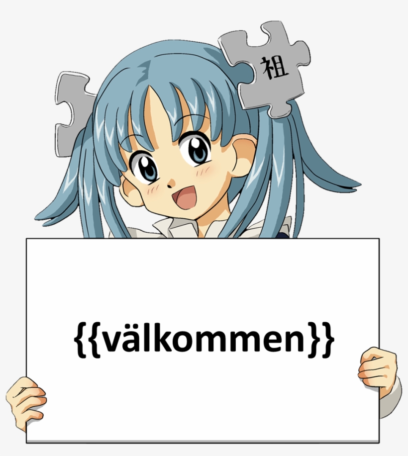 Wikipe Tan Swedish Welcome Sign - Anime Girl Holding Sign, transparent png