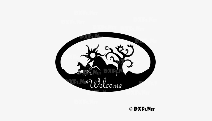 Unicorn Welcome Sign Design For Cnc Cutting - Computer Numerical Control, transparent png