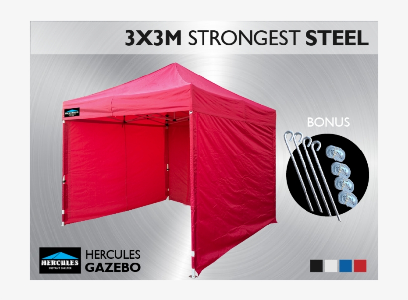 Gazebo Hex 45s 3x3m 3 Wall Package - Wall, transparent png