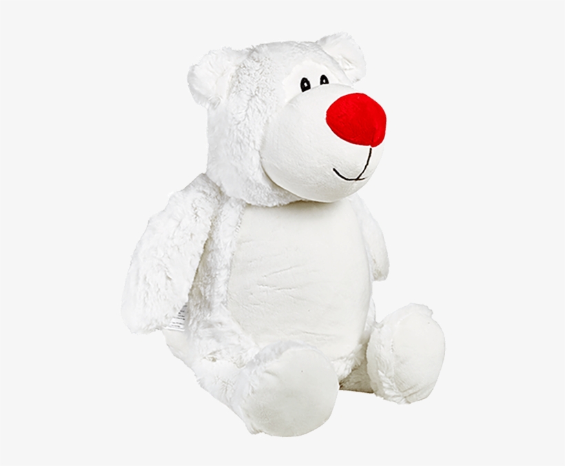 White Bear With Red Nose Cubby - Teddy Bear, transparent png
