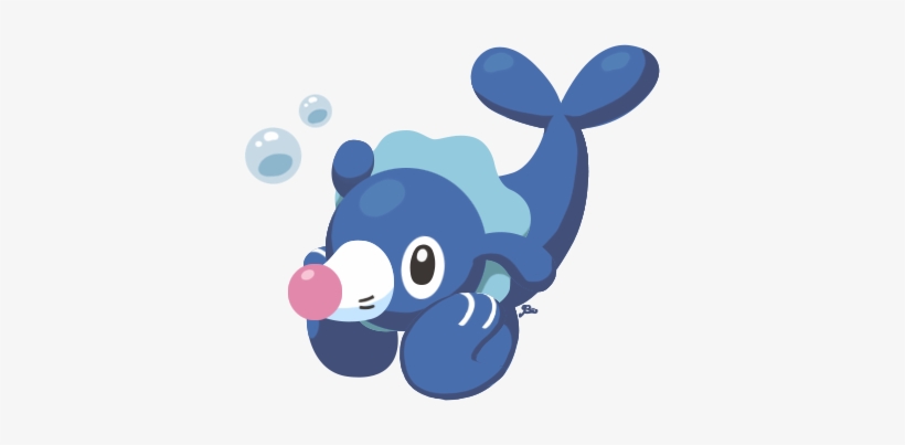 “a Popplio For Red Nose Day ” - Blue Pokemon With Red Nose, transparent png
