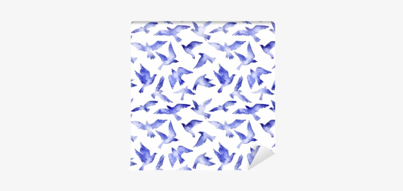 Flying Bird Silhouettes With Watercolor Texture Isolated - Gray Watercolor Bird Pattern On Sport Watch, transparent png