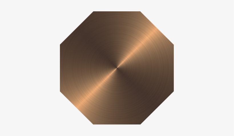 Octagon Flat Brushed Circular Copper Metallic Metal - Brown, transparent png