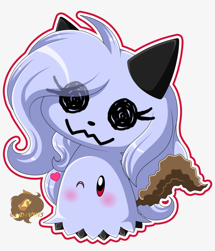 Jpg Black And White Pc Maichu By Midnachangeling On - Mimikyu And Sylveon, transparent png