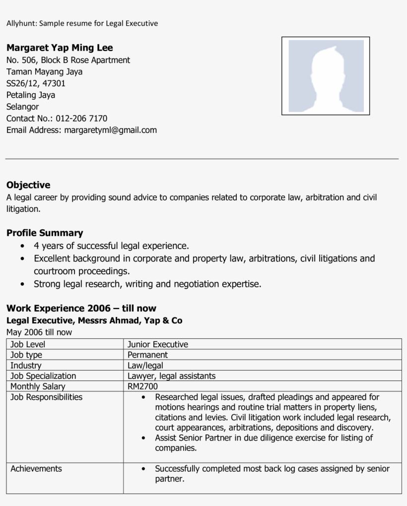 Executive Resume Main Image - Résumé, transparent png