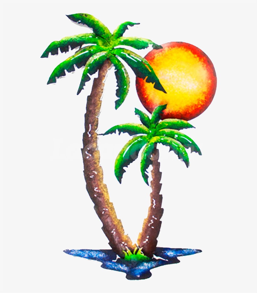 Palm And Sun Decorative - Palm Trees, transparent png