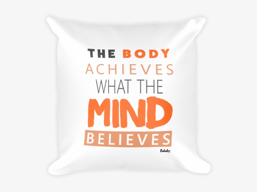 Square Pillow “the Body Achieves What The Mind Believes” - Doge Logo, transparent png